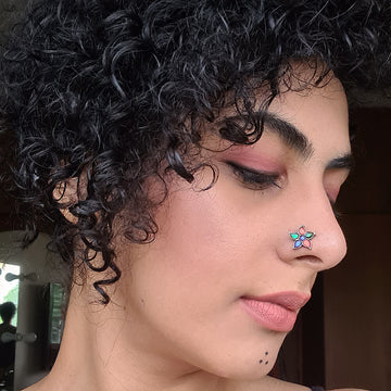 Afghani Glass Work Nose Pin